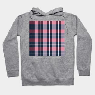 Classic Pink Navy White Plaid Hoodie